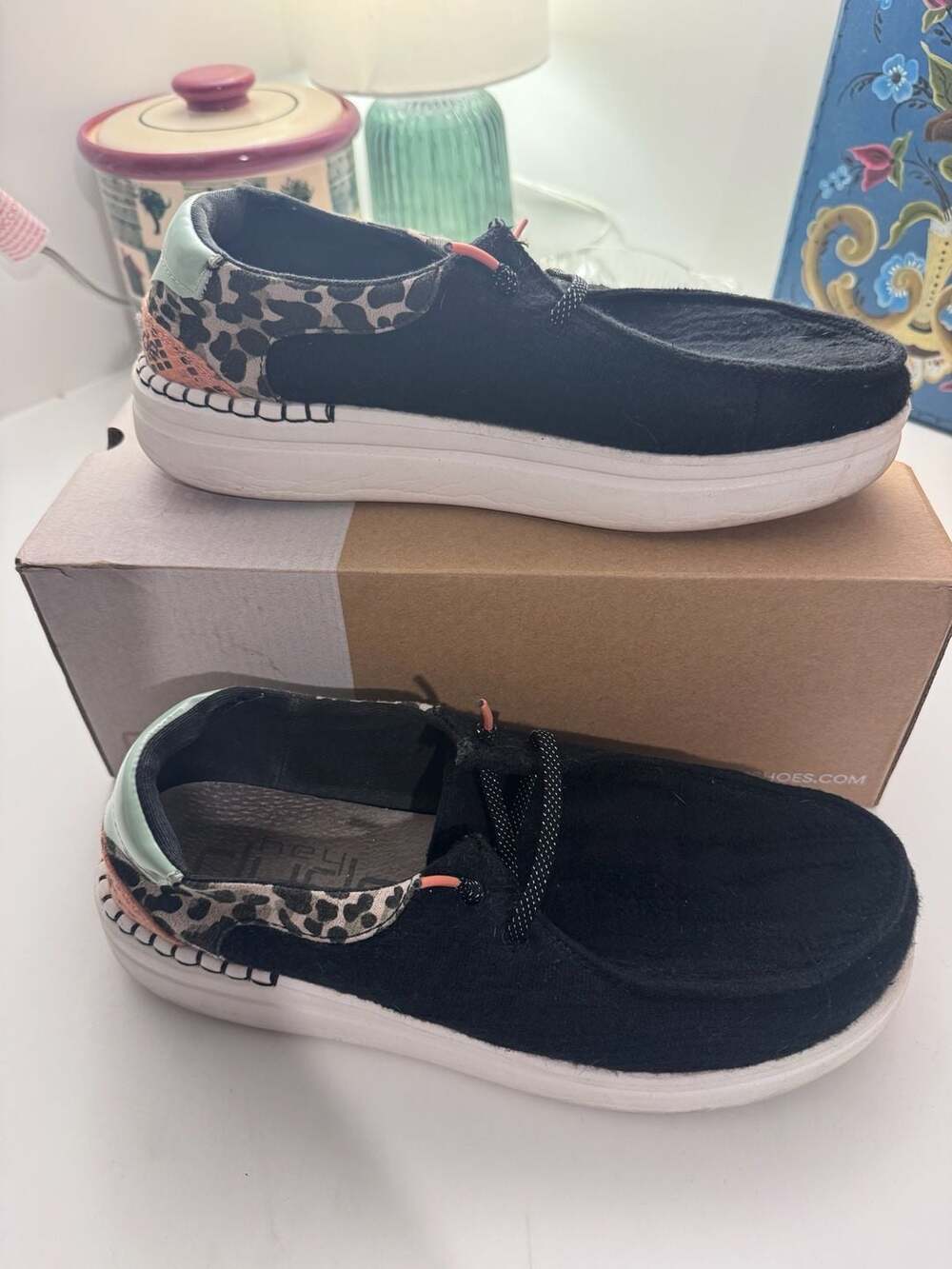 Hey Dude Women's Wendy Eco Sox Black Shoes Size 7